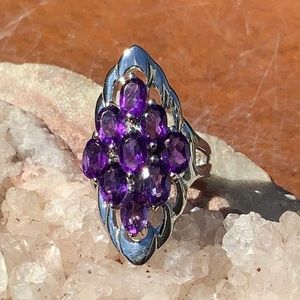 AMETHYST 925 STERLING SILVER RING, SIZE 6.5